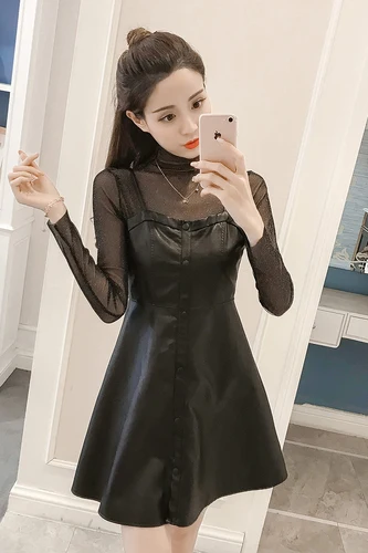 

Korean New 2019 Chic Sexy Mesh Brief Two Piece Set Chic Elegant Mini Single Breasted Strapless 2 Piece Set Women