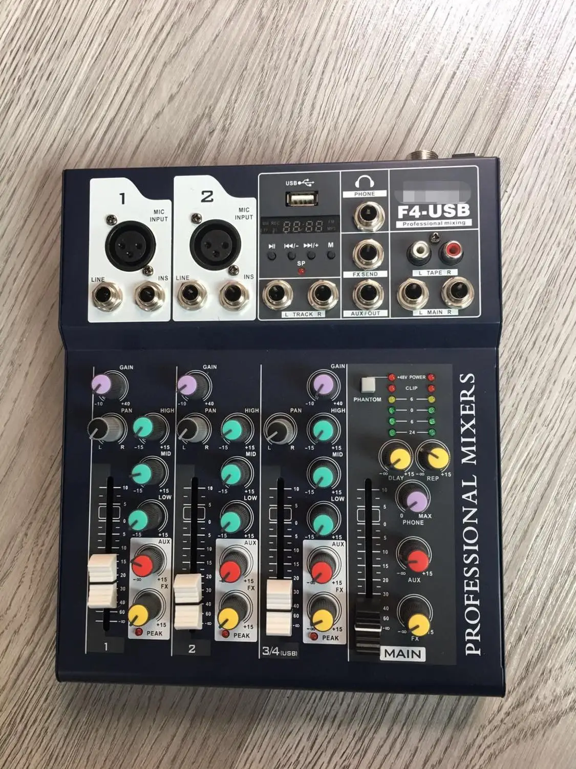 JIY F4 Bluetooth 4 канальный цифровой микрофон DJ Mixer консоль Phantom профессиональный