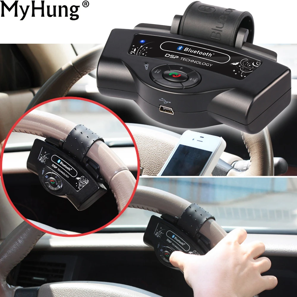 Портативное рулевое колесо Handsfree Авто Bluetooth приемник автомобильные наборы Hands Free для мобильного телефона Громкая связь Bluetooth