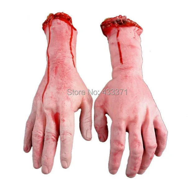 Hallowmas Camouflage Shock Toys Jokes Tricky Funny Horror Fake Prosthetic Bloody Hands Broken Hand Free Shipping 100pcs/lot | Игрушки и
