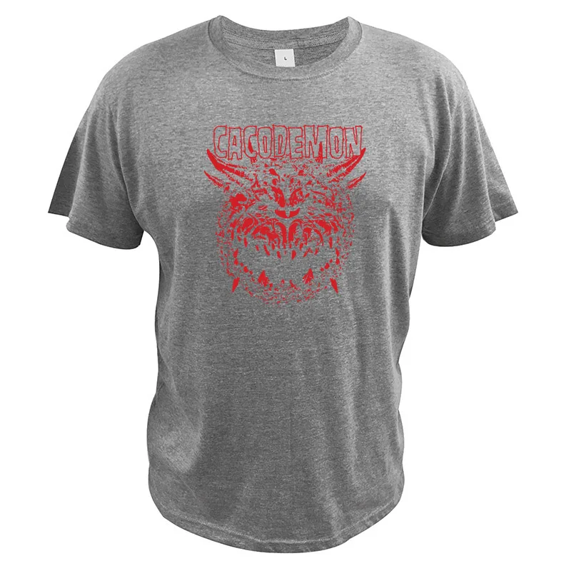 Doom футболка Cacodemon хлопок hispeer ЕС размер высокое качество комфорта Camisetas игра фильм футболка - Цвет: Серый