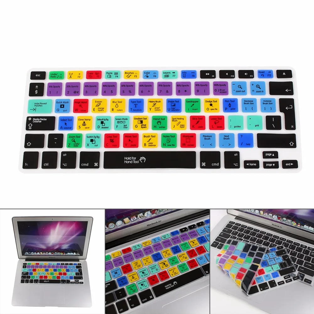 Силиконовая клавиатура для Adobe Ps Photoshop Cs4 Cs5 Cs6 7 0 защита клавиатуры США/ЕС чехол