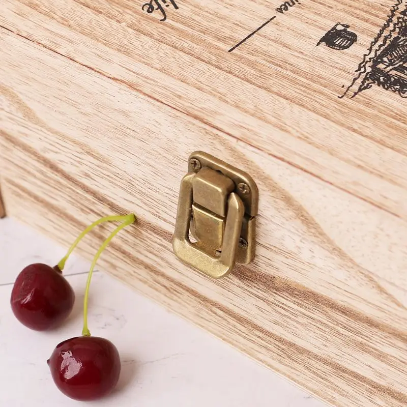 Vintage Wood 2 Red Wine Bottle Box Carrier Crate Case Storage Carrying Display Holder Birthday Party Christmas Gift