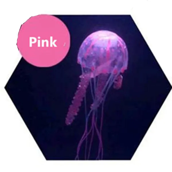 Pink S/M/L светящийся эффект искусственная Медуза аквариум светящаяся силиконовая Медуза орнамент украшение для аквариума - Цвет: Pink
