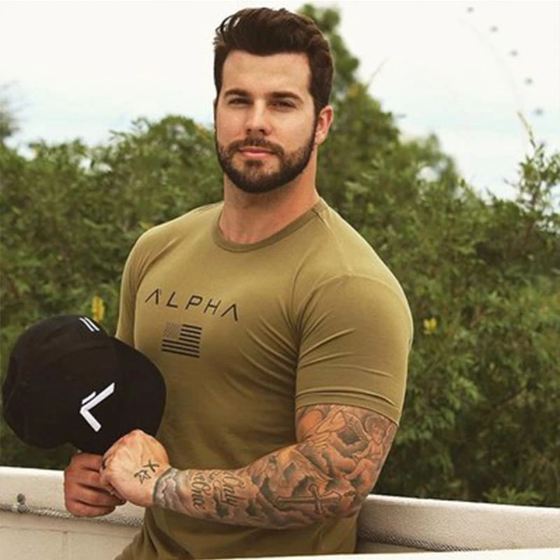 CANDOMOM Men Short Sleeve T-Shirt Quick-dry Breathable Sport Bodybuilding Tees Training Running Riding Soft | Спорт и развлечения