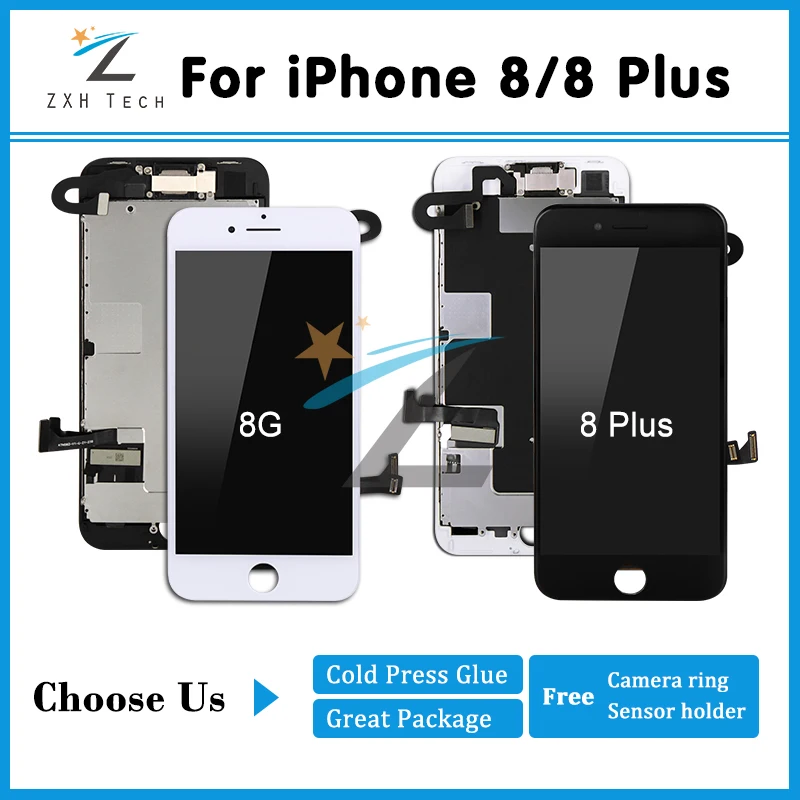 5 шт./лот доставка DHL мобильный телефон ЖК дисплей для iPhone 8 /8 plus сенсорный 3D экран