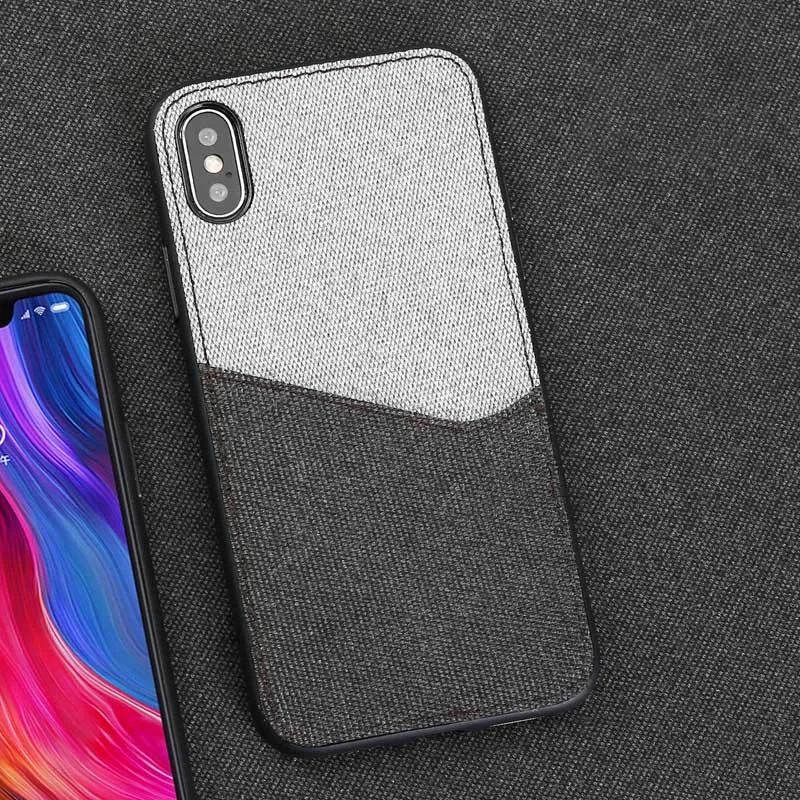 Gray and Black Холщовый чехол для телефона для Xiaomi mi 6 8 8SE 8Explorer A2 mi x 2S задняя крышка цветная открытка с вышивкой слот дизайн чехол - Цвет: Gray and Black