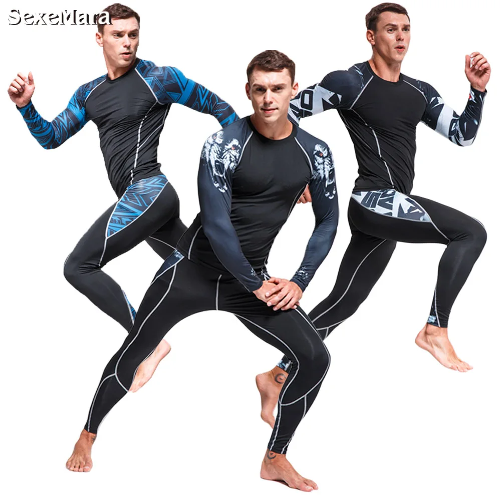 

New Men Thermal Underwear Sets for men Compression Sweat Quick Drying Thermo Underwear Men's Clothing Long Johns