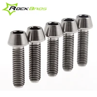 rockbros handlebar stem bolts screws 5pcs10pcs bike bicycle titanium ti bolt conical head m5 x 18mm
