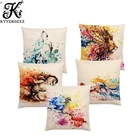 Животные Акварель Искусство Живопись Изысканная лошадь Орел, волк лев тигр слон искусство диванная Подушка Чехол