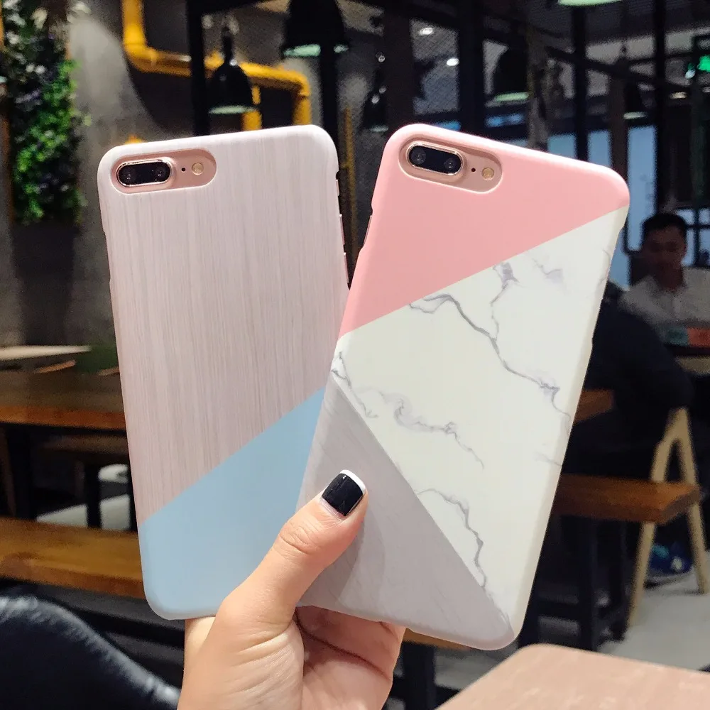 Чехол для iPhone XS Max X 6 7 Plus марморный деревянный ультра тонкий жесткий ПК чехол 8 S 5 5S