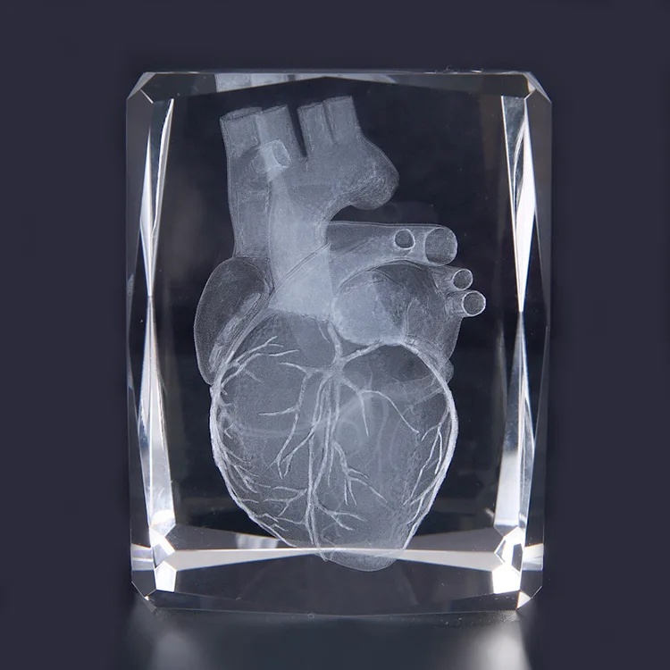 3D стереоскопическая Хрустальная внутренняя резьба человеческое сердце