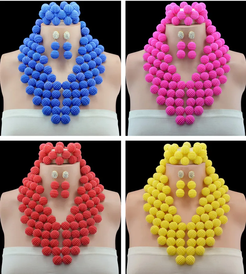 Нигерийские Свадебные африканские бусы Классические Женские Ювелирные наборы с