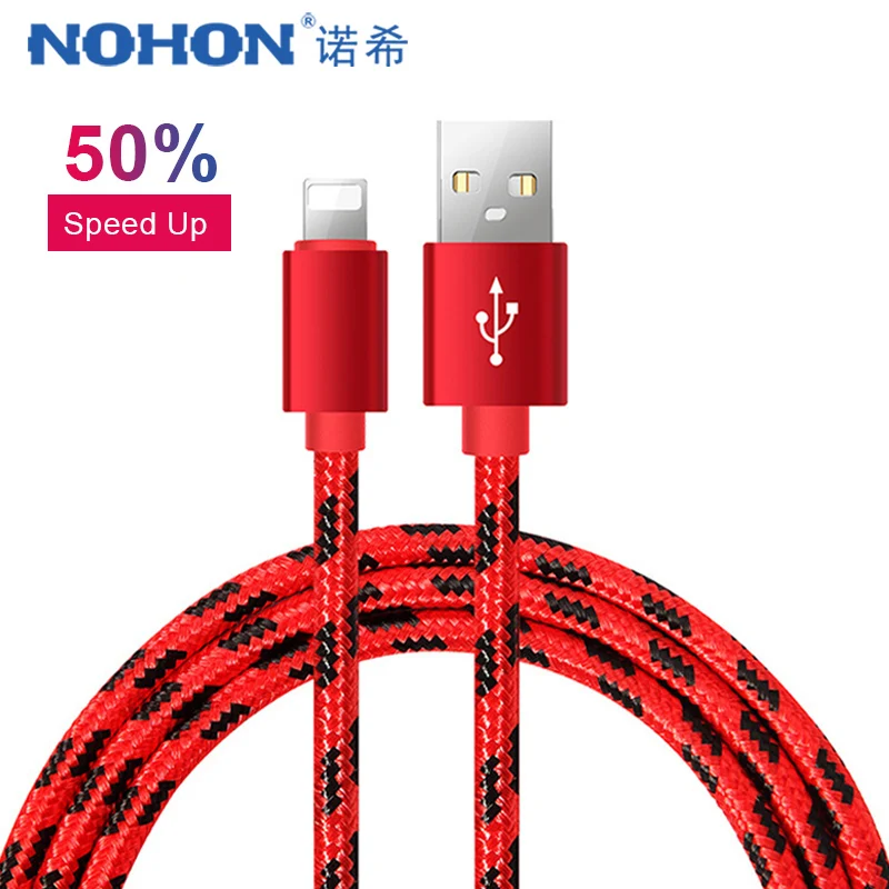 NOHON USB кабель для зарядки и передачи данных для iPhone X XS MAX XR 7 6 8 6S 5 5S Plus для Ipad Mini 1 2 3 4 8 Pin Кабели для быстрой зарядки 1 м