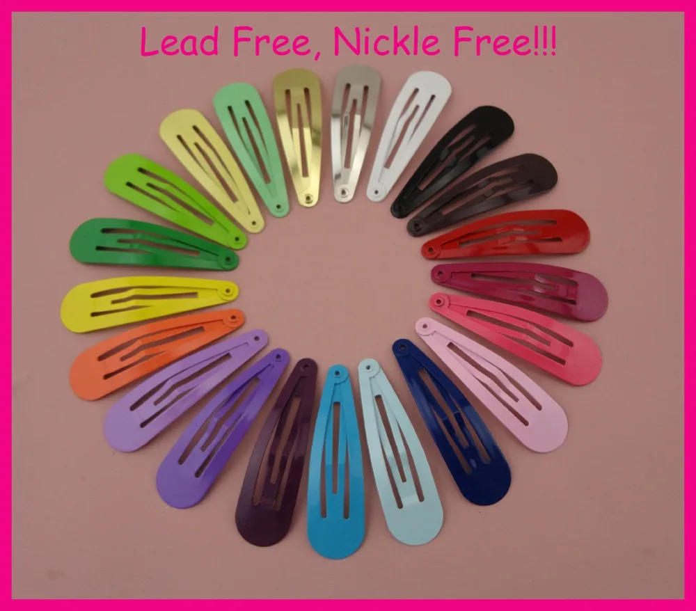 

10PCS 5.0cm Plain Metal Snap Clips NO hole womens hair clip nickle free,lead free,hairpins for kids girls eco-friendly items