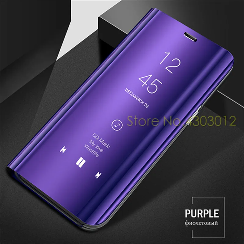 Purple Зеркало заднего вида Смарт флип чехол для Xiaomi Redmi Примечание 7 5 6 K20 Pro 4X 5A 6A 5 Plus кожаный чехол для Xiaomi 9 9T SE 5X A2 макс 3 Чехол - Color: Purple