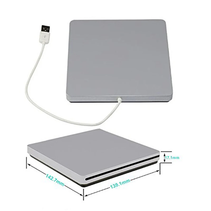 Внешний DVD/CD RW привод горелки оптический USB2.0 DVD писатель рекордер CD/DVD rom плеер для