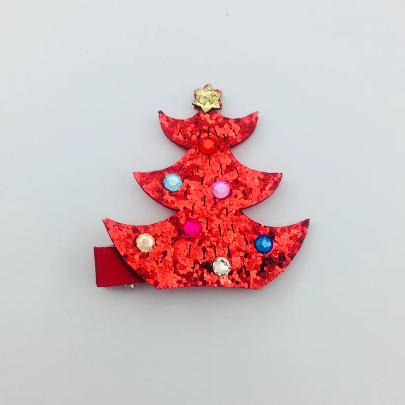 

Boutique 10pcs Fashion Glitter Reindeer Santa Tree Party Hat Hairpins Hair Clips New Year XMAS Party Headwear Hair Accessories
