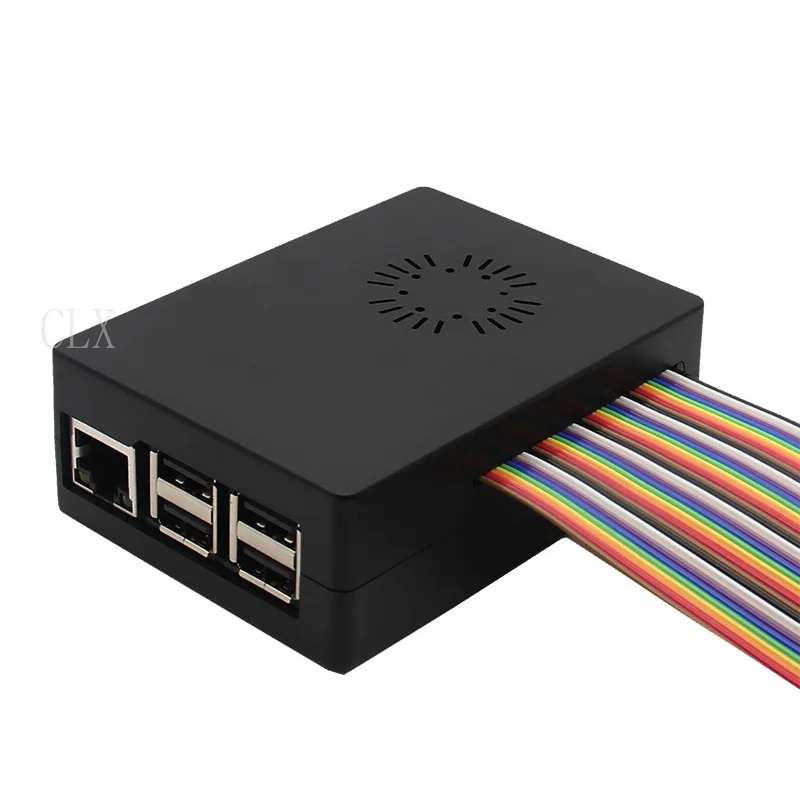 Чехол для Raspberry Pi 3 из АБС пластика черный белый прозрачный + вентилятор