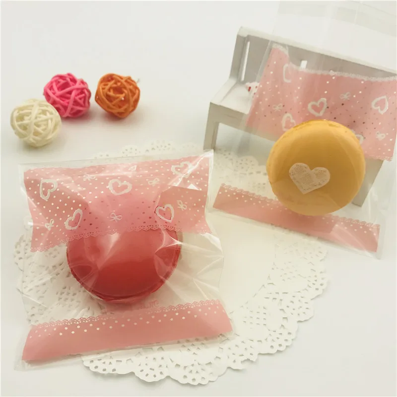 100 шт. прозрачные пакеты для печенья в форме сердца|Подарочные сумки и упаковка| |
