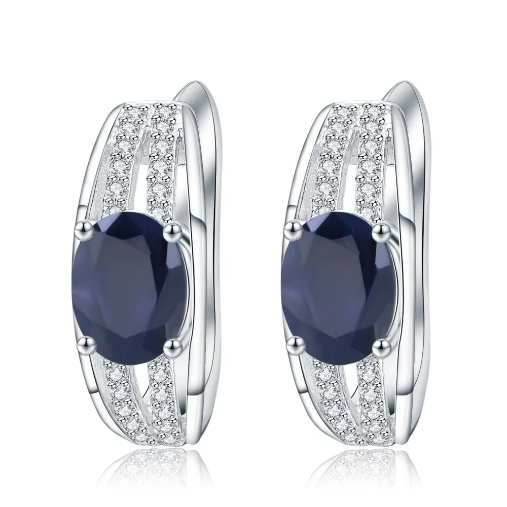 GEM'S BALLET 3.32Ct натуральные синие серьги из сапфирового драгоценного камня 925 пробы серебряные Винтажные серьги-гвоздики для женщин хорошее ювелирное изделие