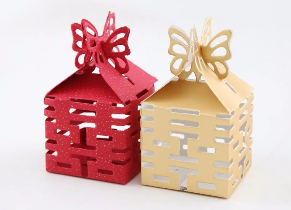 Подарочная упаковка в виде бабочки для брака/свадебной вечеринки лазерная резка