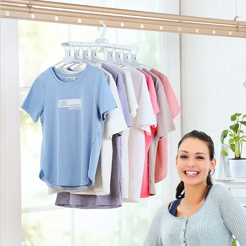 Вешалка для одежды складная Нескользящая вешалка сушки балкон шкаф экономия