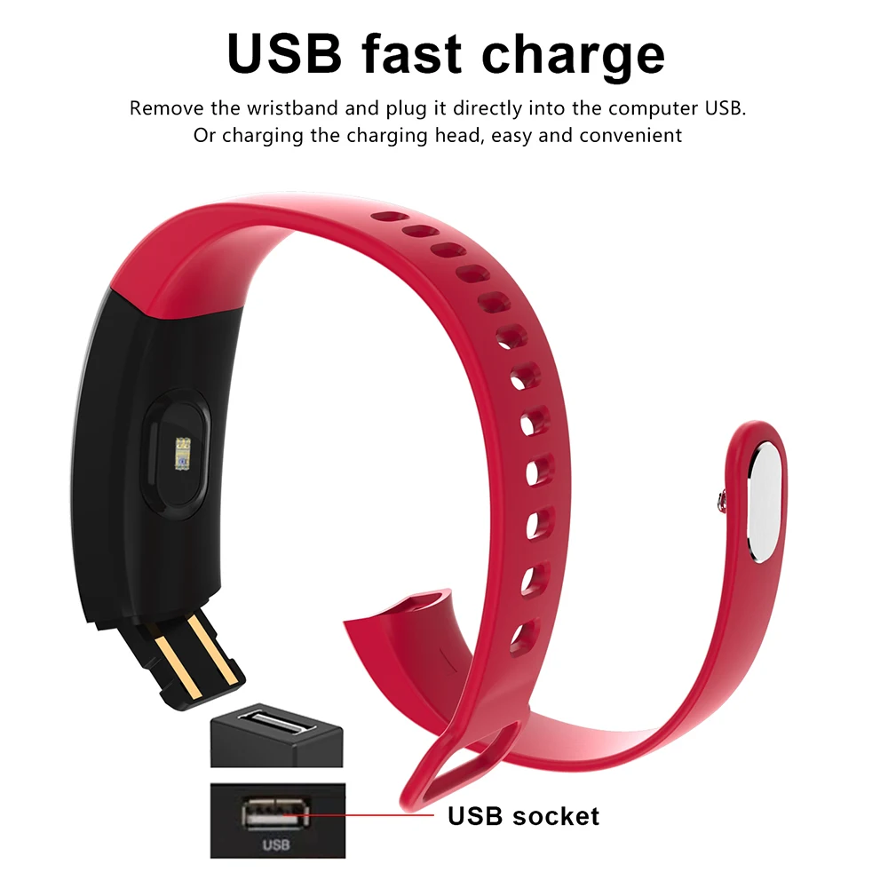 LEMDIOE Smart Band спортивные Фитнес сердечного ритма измеритель артериального Давление