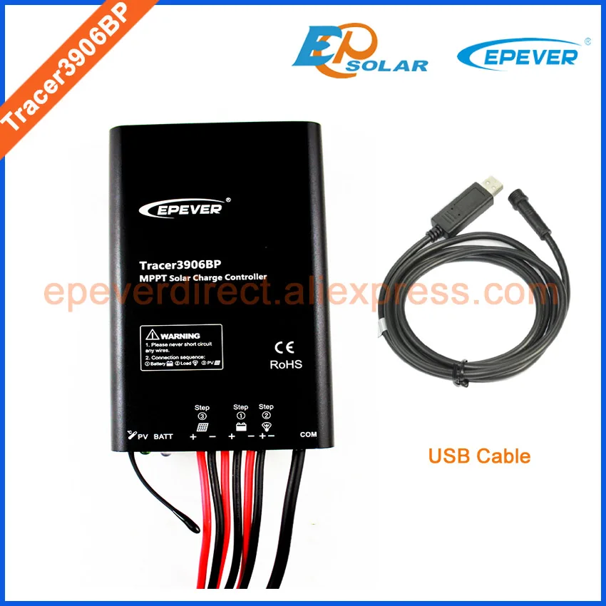 

12V regulator MPPT Tracer3906BP EPEVER 15A 15amps EPsolar new arrival products USB connect PC cable Solar battery controller