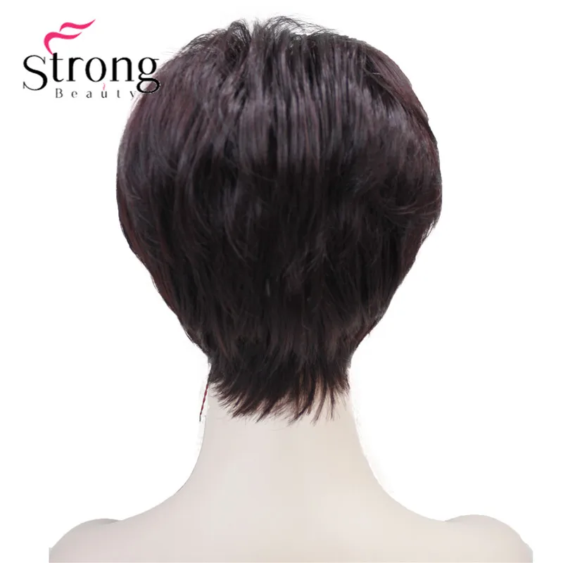 StrongBeauty короткий слоистый блонд лохматый Классический колпачок полный синтетический парик выбор цвета