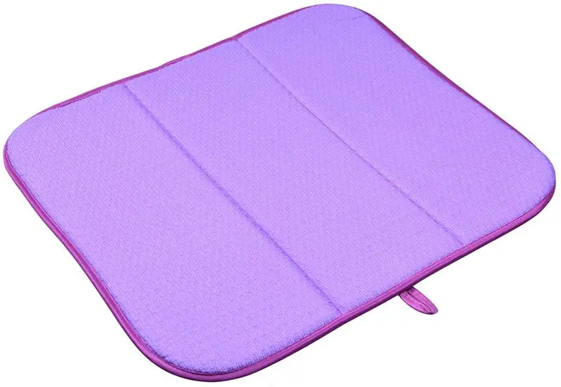 purple Высокое качество 16 дюймов x 18 дюймов вафельный переплетенный коврик для сушки посуды для кухни подушка из микрофибры XL-Cream - Цвет: purple