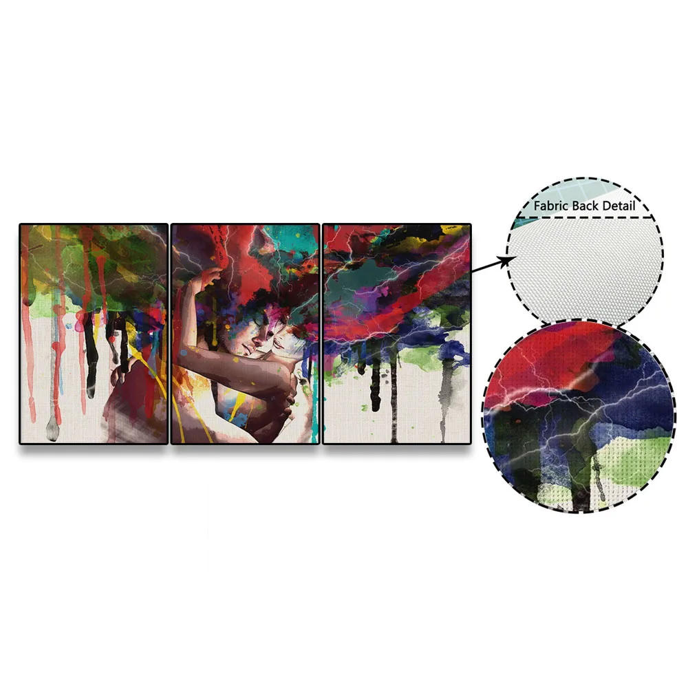 3 шт. без рамки новая модная пара Поцелуй Любовь Дерево масло холст для живописи