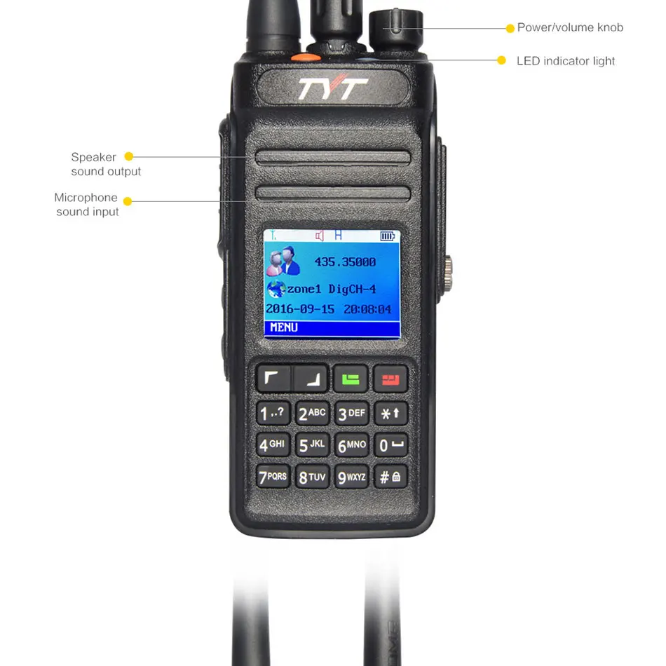 Применимый TYT MD398 DMR цифровая рация Водонепроницаемый IP67 двухстороннее радио Высокая мощность 10 Вт радиоприемопередатчик
