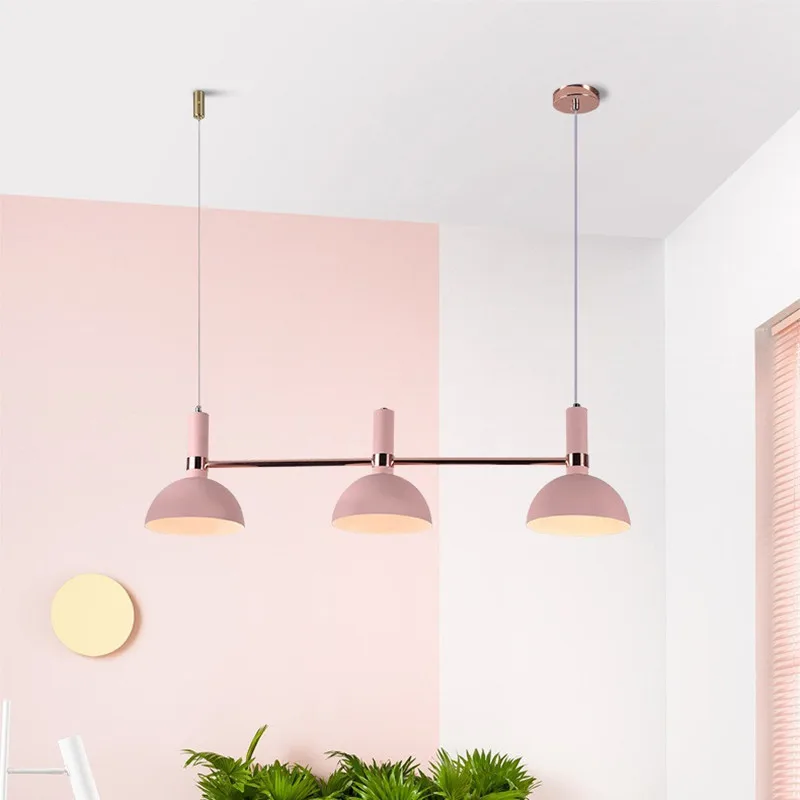 Скандинавский арт дизайн Макарон железная светодиодная люстра креативная