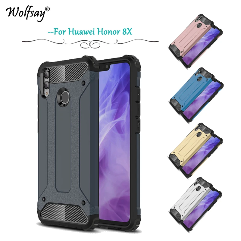 Чехол для Huawei Honor 8X противоударный армированный резиновый ЖЕСТКИЙ чехол из