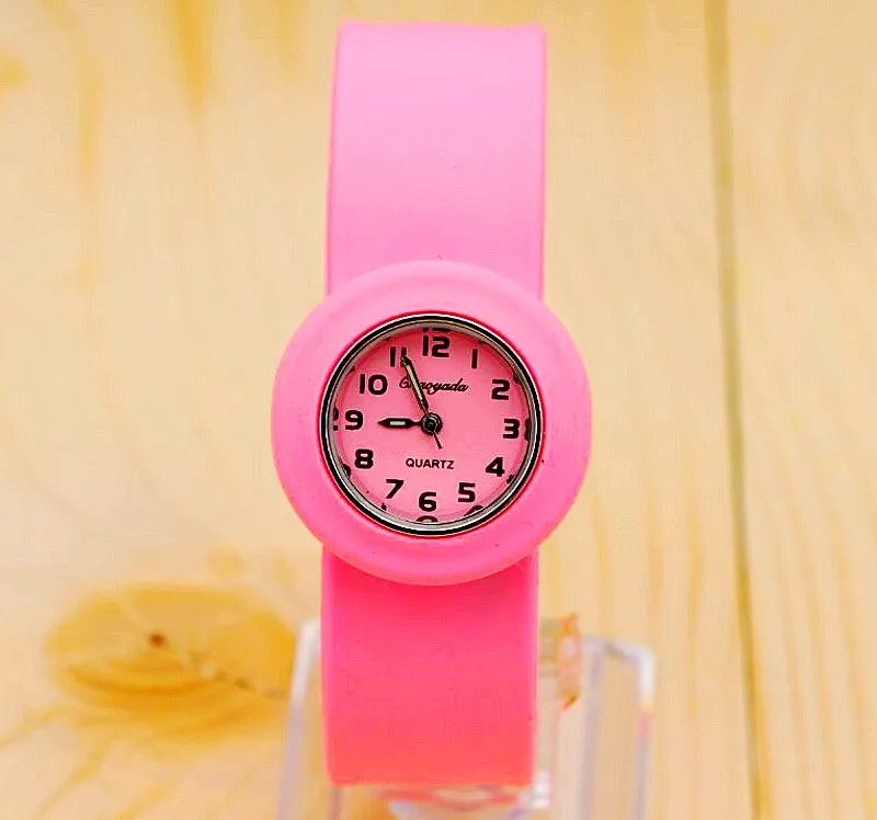 pink 1 шт./лот,, высококачественные силиконовые часы, детские часы - Цвет: pink