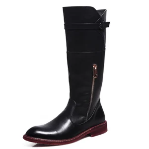 Мужские ковбойские ботинки для верховой езды, новинка 2022, мужская обувь до середины икры, кожаные короткие ботинки, Мужская зимняя обувь