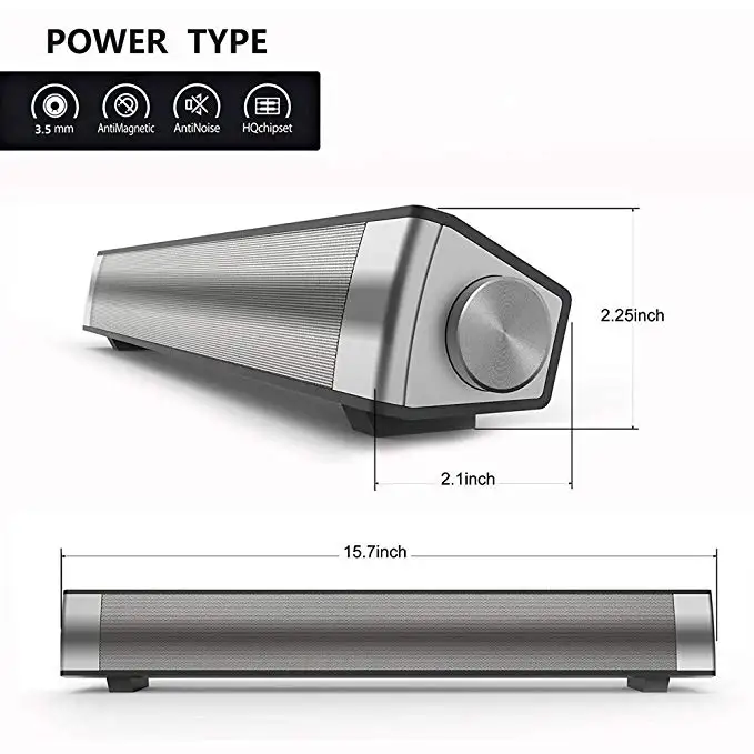 Portable Stereo Soundbar TV Speakers 10W Super Dual Bass Subwoofer Mini Home TV Bluetooth Loudersepaker Soundbar With MIC For TV
