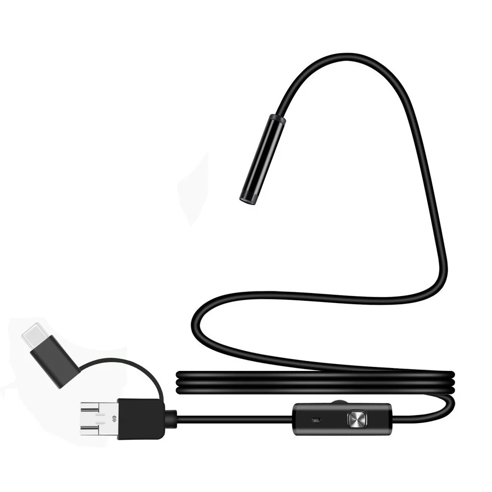 Новый 5 мм/7 мм объектив камера 6 LED USB OTG Змея эндоскоп Водонепроницаемая