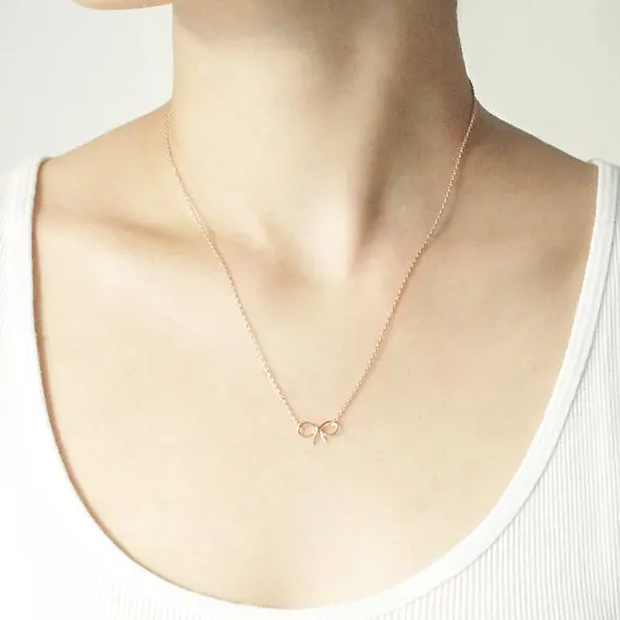 Ожерелье с подвеской бантом чокер ручной работы для подружки невесты свадебные