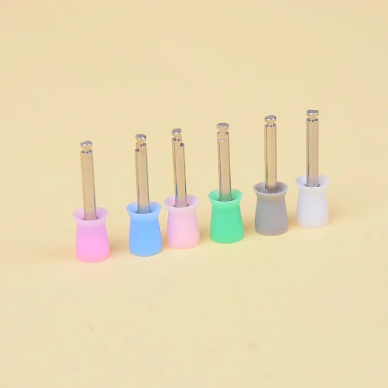 

100pcs Dental Polishing Brush Polisher Mix Style Prophy Rubber Cup Latch Colorful Nylon Bristles Lab Material Dentist Tool