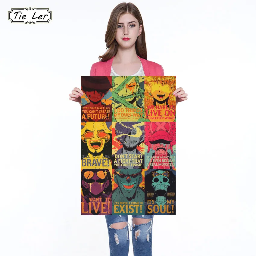 Classic Characters One Piece Poster Cartoon Comic Ace Kraft Paper Cafe Bar Home Decor Painting Wall Sticker 50.5X35cm | Дом и сад