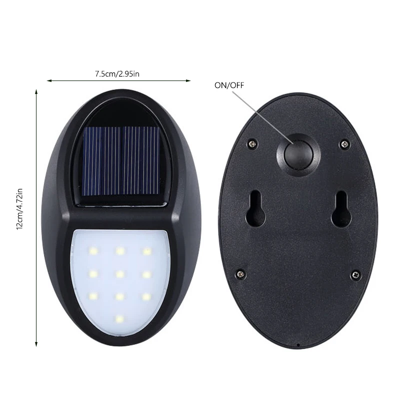 2 шт. 10 светодиодов Солнечный свет водонепроницаемый датчик света Солнечная