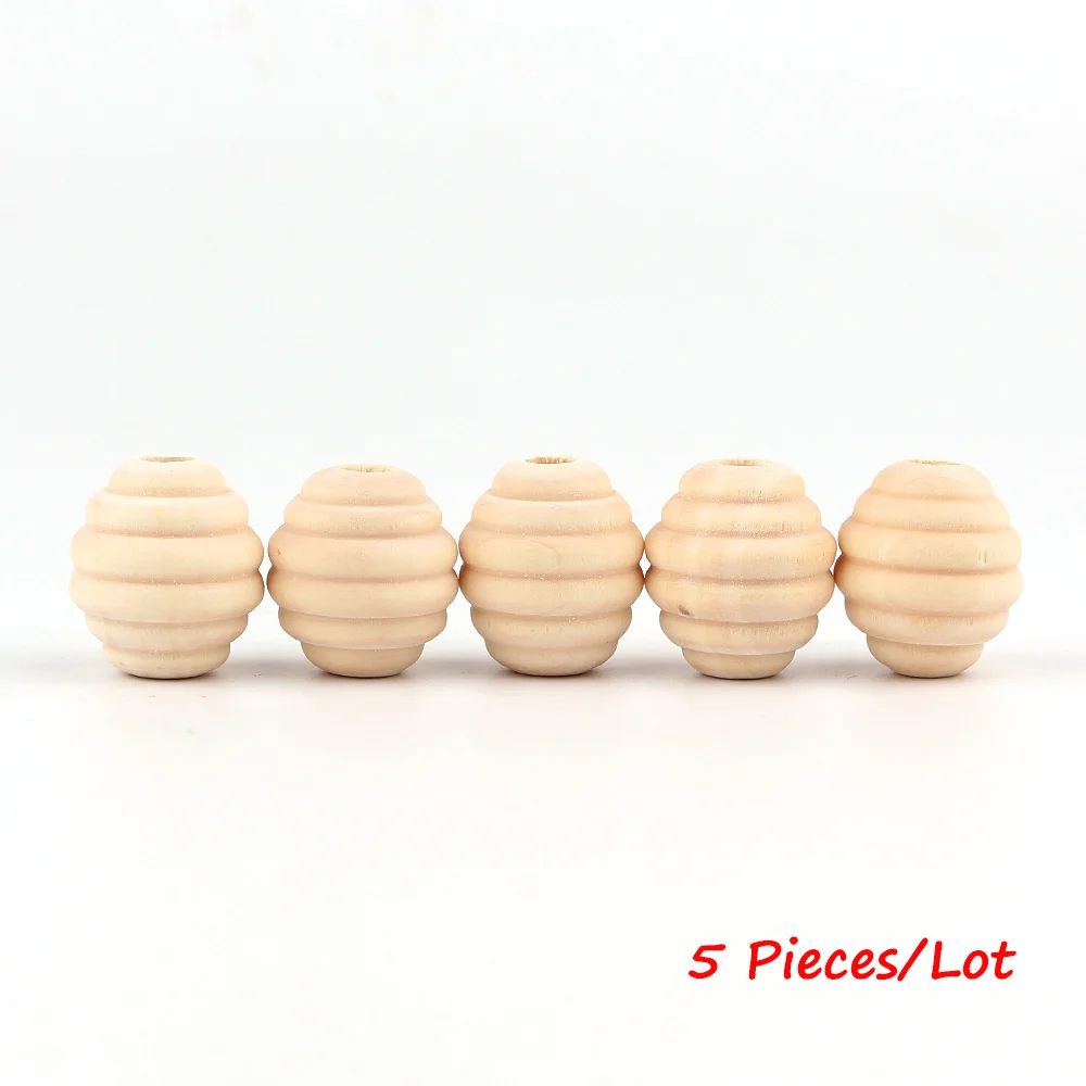 5Pieces MT003 TYRY. HU 5 шт./лот 22x20 мм DIY натуральный круглый улей деревянные бусины для детей ожерелье или браслет Изготовление деревянный Прорезыватель для зубов для малышей игрушки - Цвет: 5Pieces MT003