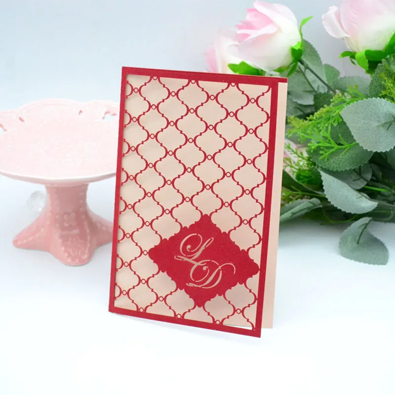 Новая лазерная резка под заказ свадебные приглашения с одной сложенной картой