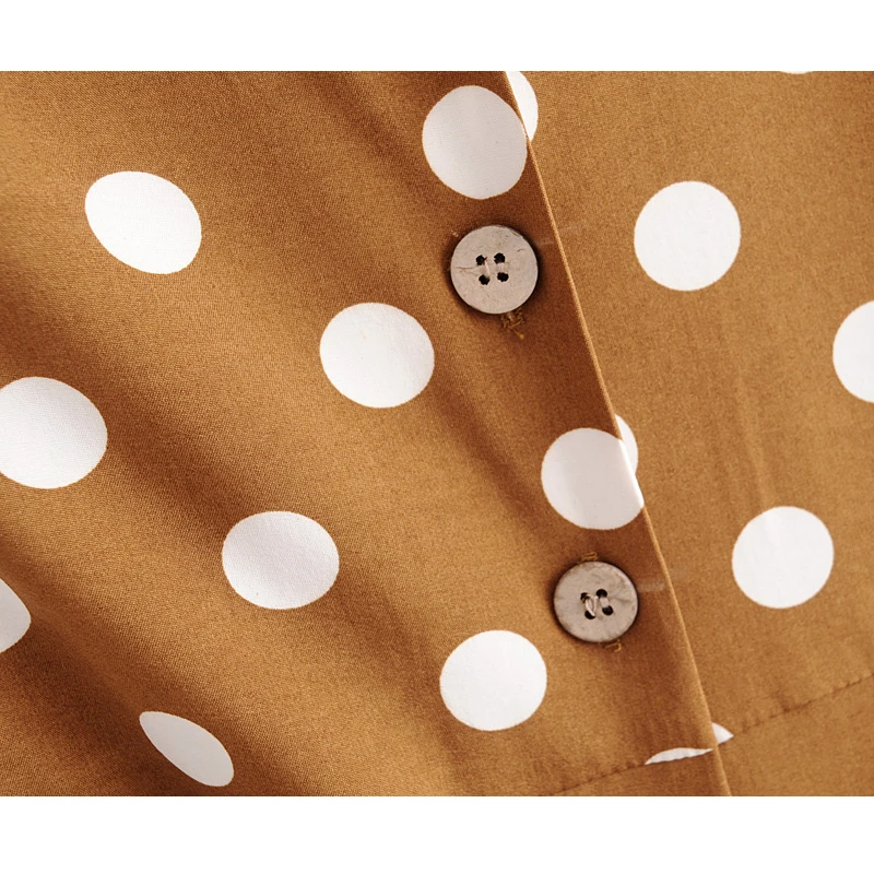 Vee Топ Женский Повседневный в горошек с отложным воротником комбинезоны три