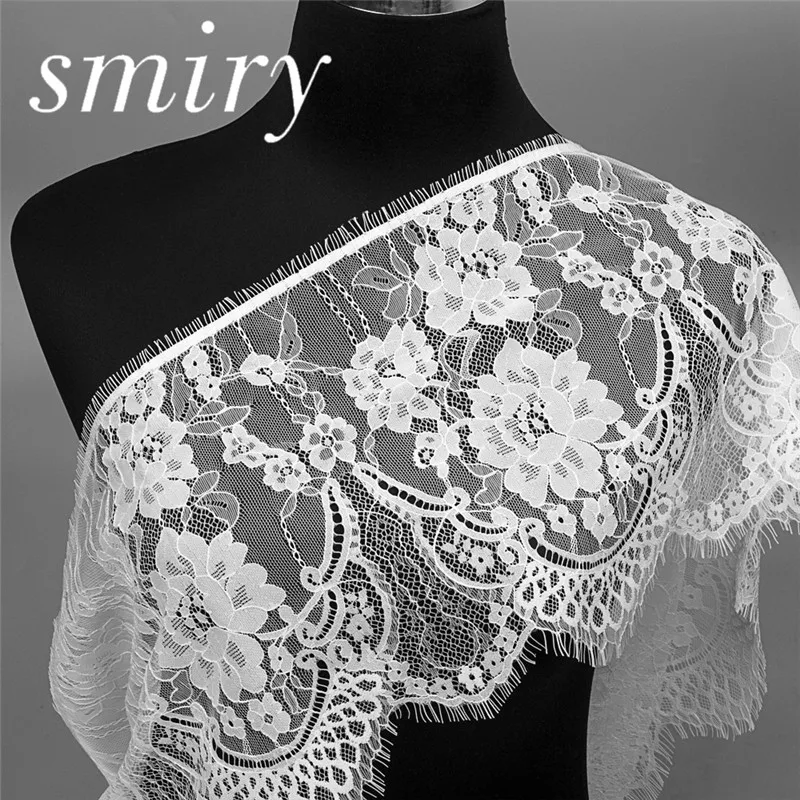 Классическая мягкая Цветочная кружевная отделка smiry черно белая 3 метра для