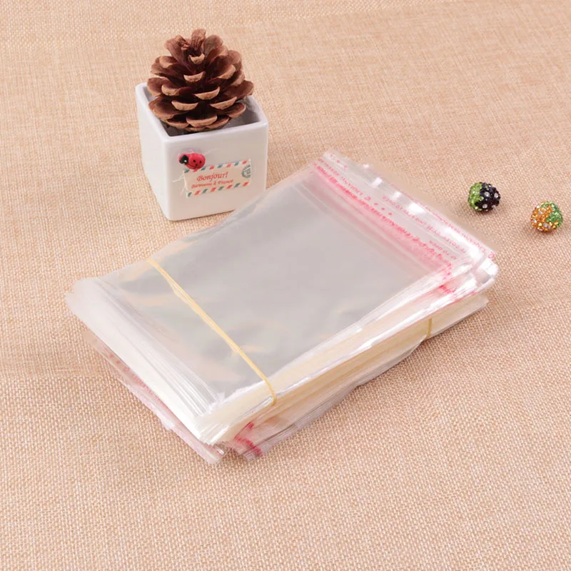 Самоклеящийся пластиковый пакет 200 шт. 9x10 см + 2 см|tape sealing|bag packbag resealer |