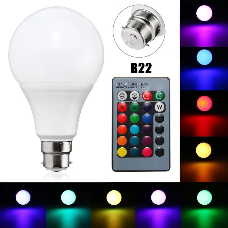 Smuxi RGB светодиодный светильник B22 20 Вт с регулируемой яркостью RGB Цвет Изменение лампы прожектор лампа ИК пульт дистанционного управления 85-265 в