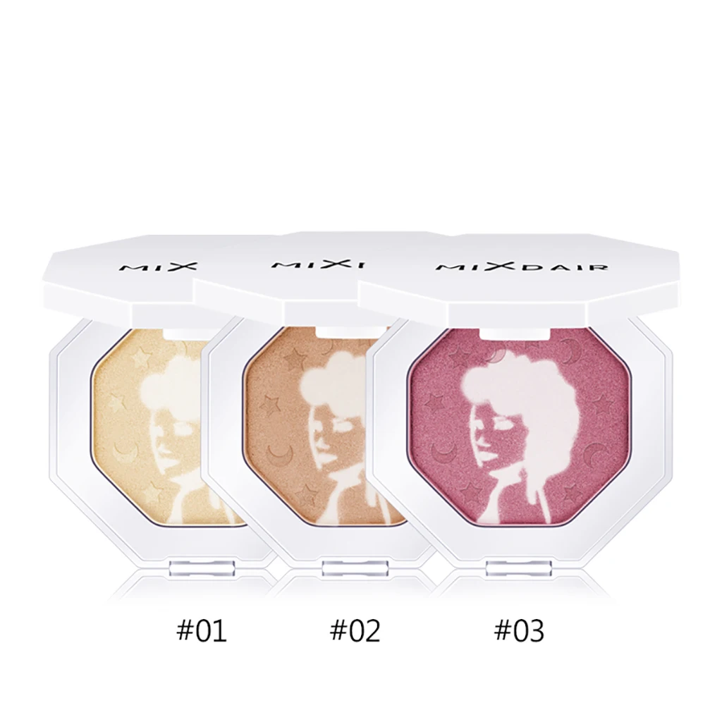 Палитра косметических пудр 3 цвета блестящий контур для лица бронзовые глаза